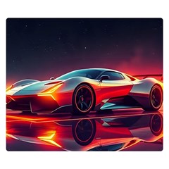 Futuristic Sports Supercar Premium Plush Fleece Blanket (small) by AIDreaming