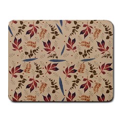 Leaves Pattern Teal Seamless Fall Small Mousepad by Posterlux