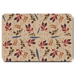 Leaves Pattern Teal Seamless Fall Large Doormat 30 x20  Door Mat