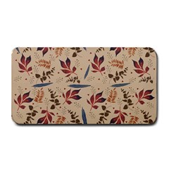 Leaves Pattern Teal Seamless Fall Medium Bar Mat