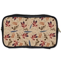 Leaves Pattern Teal Seamless Fall Toiletries Bag (two Sides)