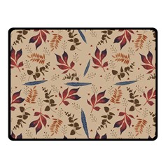 Leaves Pattern Teal Seamless Fall Fleece Blanket (small)