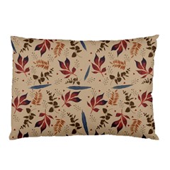 Leaves Pattern Teal Seamless Fall Pillow Case (two Sides)