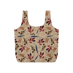 Leaves Pattern Teal Seamless Fall Full Print Recycle Bag (s)