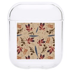 Leaves Pattern Teal Seamless Fall Hard Pc Airpods 1/2 Case by Posterlux