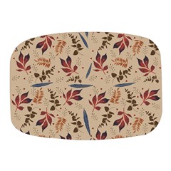 Leaves Pattern Teal Seamless Fall Mini Square Pill Box