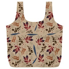 Leaves Pattern Teal Seamless Fall Full Print Recycle Bag (xxl)