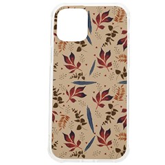 Leaves Pattern Teal Seamless Fall Iphone 12 Pro Max Tpu Uv Print Case by Posterlux