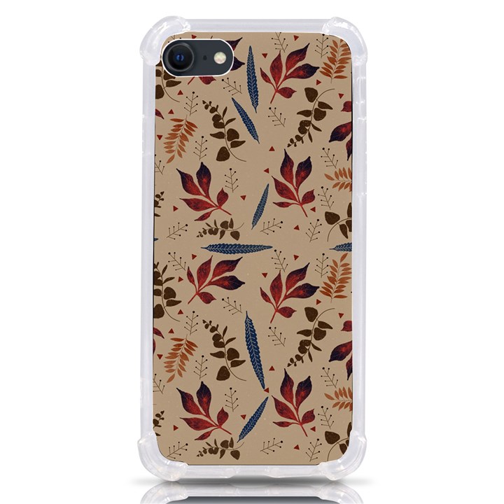 Leaves Pattern Teal Seamless Fall iPhone SE