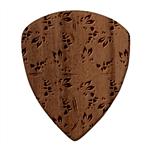 Leaves Pattern Teal Seamless Fall Square Wood Guitar Pick Holder Case And Picks Set Pick