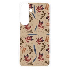 Leaves Pattern Teal Seamless Fall Samsung Galaxy S24 6 2 Inch Tpu Uv Case by Posterlux