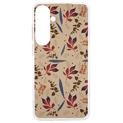 Leaves Pattern Teal Seamless Fall Samsung Galaxy S24 Ultra 6 9 Inch Tpu Uv Case