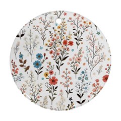 Flowers Design Floral Ornament (round)