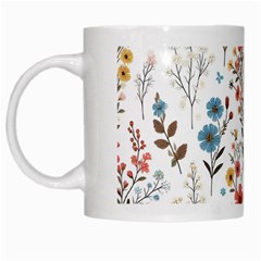 Flowers Design Floral White Mug