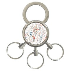 Flowers Design Floral 3-ring Key Chain