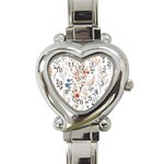 Flowers Design Floral Heart Italian Charm Watch Front