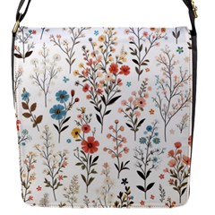 Flowers Design Floral Flap Closure Messenger Bag (s)