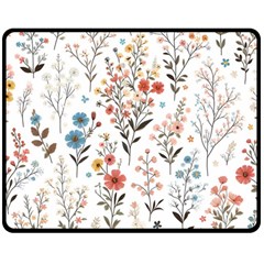 Flowers Design Floral Two Sides Fleece Blanket (medium)