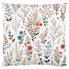 Flowers Design Floral Standard Premium Plush Fleece Cushion Case (two Sides)