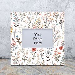 Flowers Design Floral White Box Photo Frame 4  X 6 