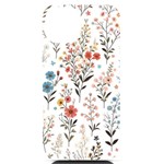 Flowers Design Floral iPhone 14 Black UV Print Case Front