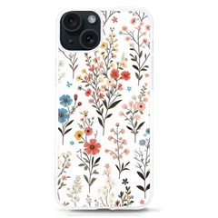 Flowers Design Floral Iphone 15 Tpu Uv Print Case