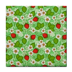 Strawberries Pattern Seamless Tile Coaster