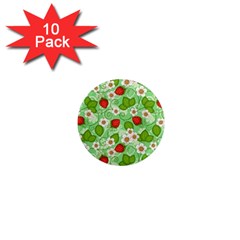 Strawberries Pattern Seamless 1  Mini Magnet (10 Pack) 