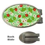 Strawberries Pattern Seamless Money Clips (Oval)  Front