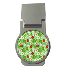 Strawberries Pattern Seamless Money Clips (round) 