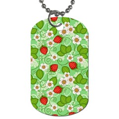 Strawberries Pattern Seamless Dog Tag (one Side)