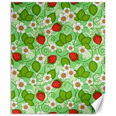 Strawberries Pattern Seamless Canvas 8  X 10 