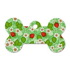 Strawberries Pattern Seamless Dog Tag Bone (one Side)