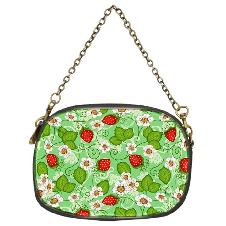 Strawberries Pattern Seamless Chain Purse (One Side)