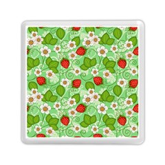 Strawberries Pattern Seamless Memory Card Reader (square)