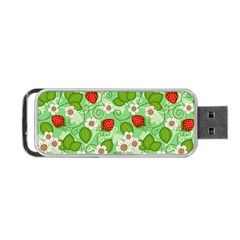 Strawberries Pattern Seamless Portable Usb Flash (one Side)