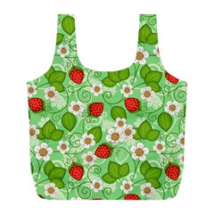 Strawberries Pattern Seamless Full Print Recycle Bag (l) by Posterlux