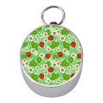 Strawberries Pattern Seamless Mini Silver Compasses Front