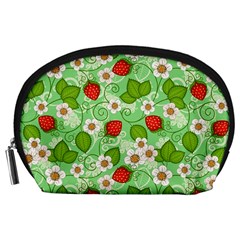 Strawberries Pattern Seamless Accessory Pouch (large)