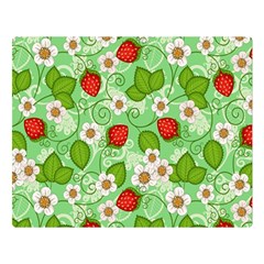 Strawberries Pattern Seamless Two Sides Premium Plush Fleece Blanket (large)