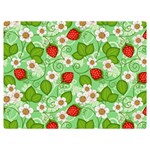 Strawberries Pattern Seamless Two Sides Premium Plush Fleece Blanket (Baby Size) 40 x30  Blanket Back