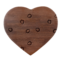 Strawberries Pattern Seamless Heart Wood Jewelry Box