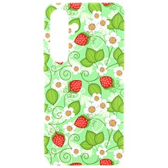 Strawberries Pattern Seamless Samsung Galaxy S24 6 2 Inch Black Tpu Uv Case by Posterlux