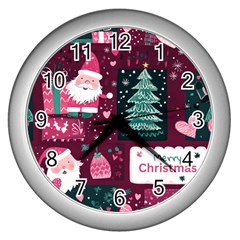 Christmas Santa Claus Wall Clock (silver)