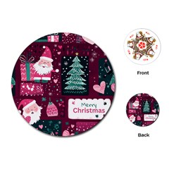 Christmas Santa Claus Playing Cards Single Design (round)