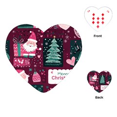 Christmas Santa Claus Playing Cards Single Design (heart) by Posterlux