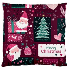 Christmas Santa Claus Large Cushion Case (two Sides)