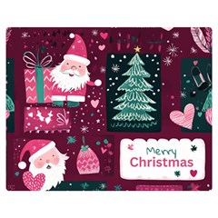 Christmas Santa Claus Two Sides Premium Plush Fleece Blanket (teen Size)