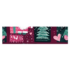 Christmas Santa Claus Oblong Satin Scarf (16  X 60 )