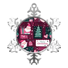 Christmas Santa Claus Metal Small Snowflake Ornament